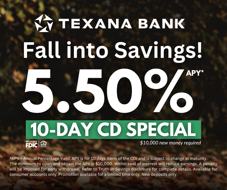 Texana Bank 5.50% CD